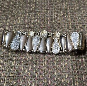 Elegant Silver and Cream Women's Bracelet